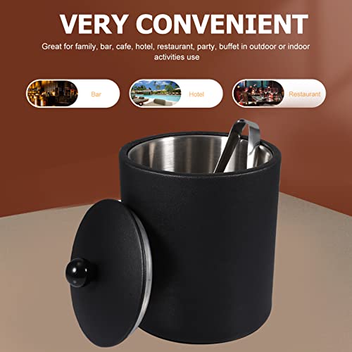 Ice Bucket with Lid, Tongs and Strainer, Stainless Steel Insulated Ice Bucket for Cocktail Bar, Ideal for Cocktail Bar, Pa...