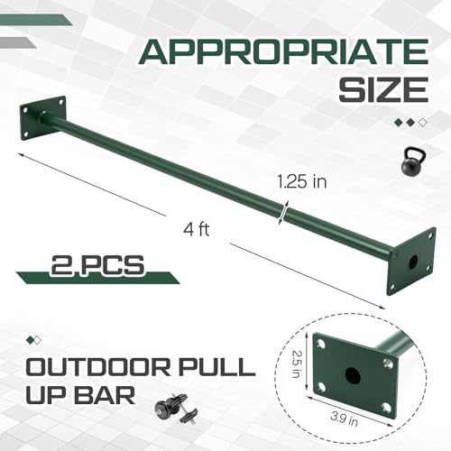 Zonon 2 Pcs Heavy Duty Outdoor Pull up Bars Heavy Strength Training Chin up Bars for Home Gyms Full Body Exercise Support ...