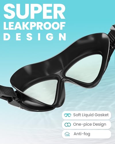 OutdoorMaster Swim Mask - Wide View Swimming Mask & Goggles Anti-fog Waterproof