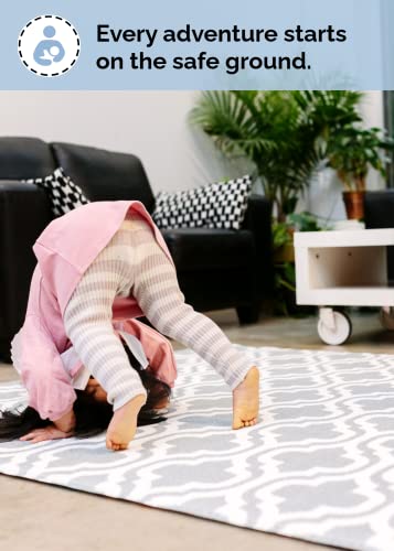 Baby Care Play Mat (Large, Moroccan - Blue) 82'' x 55'' Original One-Piece Reversible Rollable Waterproof Play Mat for Inf...
