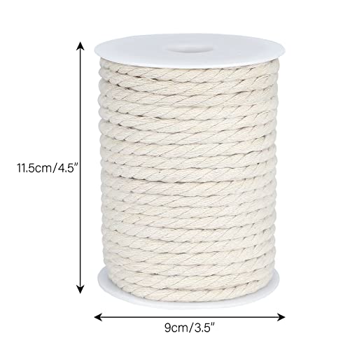 joycraft Macrame Cord, Off White Cotton Rope, 6mm x 32 Yard Natural White Cotton Macrame Rope, 3 Strand Twisted Cotton Str...