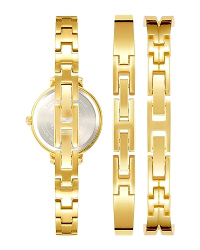 Anne Klein Women's Premium Crystal Accented Bangle Watch Set, AK/2245