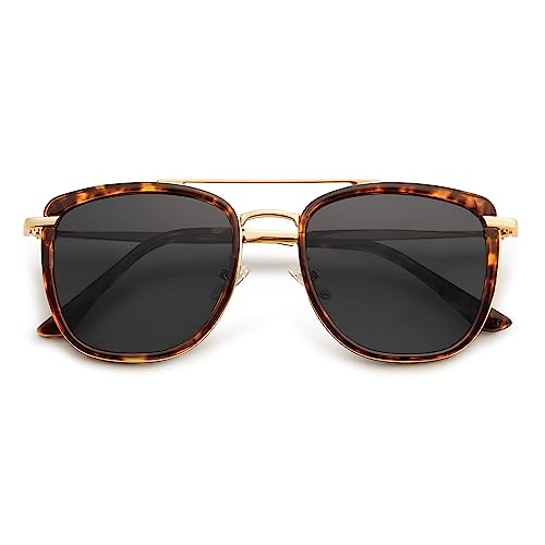 SOJOS Retro Aviator Square Polarized Sunglasses For Women Men,Vintage Women's Sun Glasses Shades UV400 SJ2180