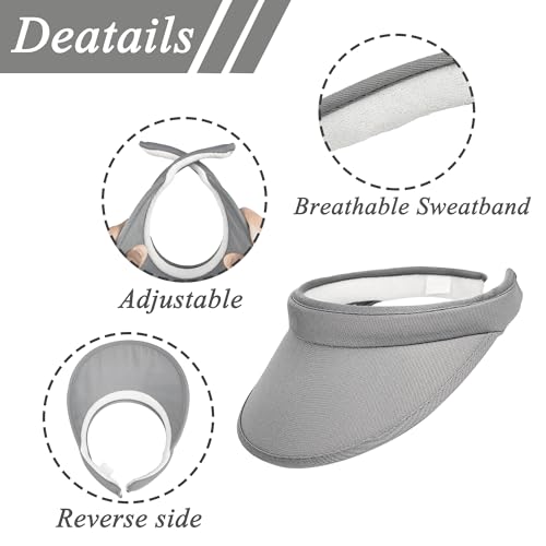 2 Pack Sun Visor Hats Women Men Clip On Wide Brim Visors Hat Outdoor Sports Golf Beach Travel Tennis Caps