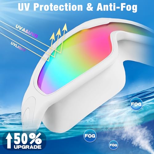 Water Space Swim Goggles 2 Pack for Adult Men Women, Anti-fog UV Protection No Leak 180° Wide View Clear Vision Pool Goggles