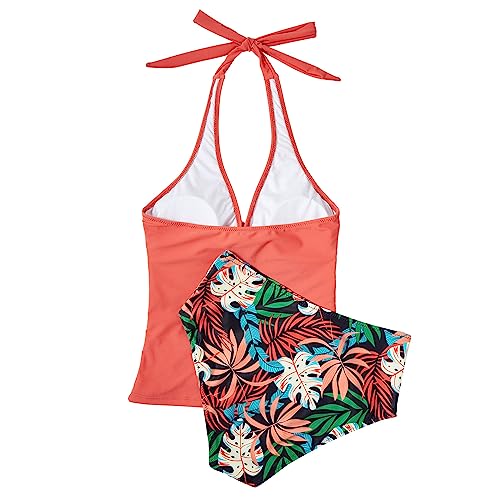 SUUKSESS Women Sexy Halter Tankini Bathing Suits Slimming Tummy Control High Waisted Swimsuits 2 Piece