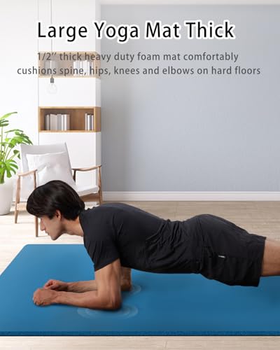 RYTMAT Yoga Mat Thick Wide Yoga Mats for Women Men Large Exercise Mat 78"x35" 1/2 Inch Workout Mat for Home Gym, with Carr...