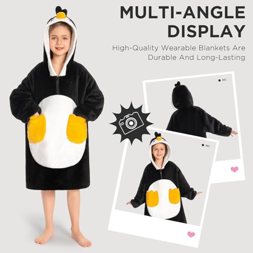 OLAOLA Wearable Blanket Hoodie for Adults - Oversized Animal Hooded Blanket - Soft Warm Cozy Sherpa Fleece Sweatshirt