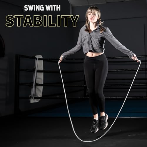 6mm Adjustable Boxing Jump Rope With Inner String Cord, Unbreakable Handles, Hererope Durable Non-Kinking PVC Jump Ropes f...