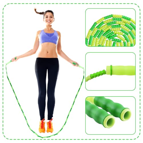 16 Pack Jump Ropes for Adults Kids, 9.2 Feet Adjustable Length Free Segmented Skipping Rope Bulk Soft Beaded Jumping Ropes...