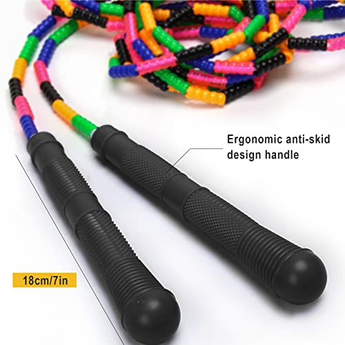 Coolrunner 16 FT Long Jump Rope(2 PACK), Double Dutch Jump Ropes, Soft Beaded Skipping for Kids Adults, Plastic Segmented ...