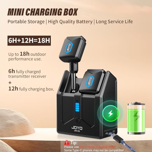 JOYO Wireless Guitar System 5.8GHz Wireless Guitar Transmitter Receiver with Charging Box 4 Signal Channel for Guitar Bass...