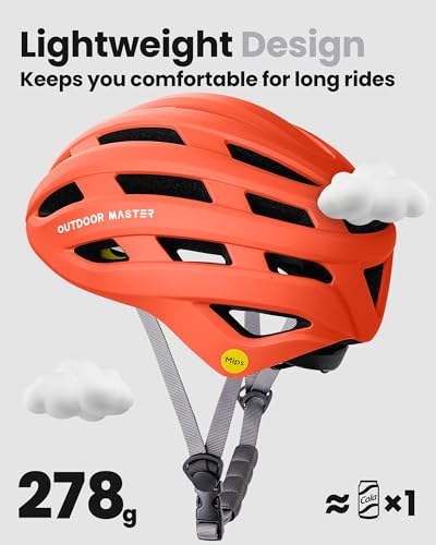 OutdoorMaster MIPS Bike Helmet for Adults-Two Removable Liners & Ventilation in Multi-Environment - Road Bicycle Helmets i...