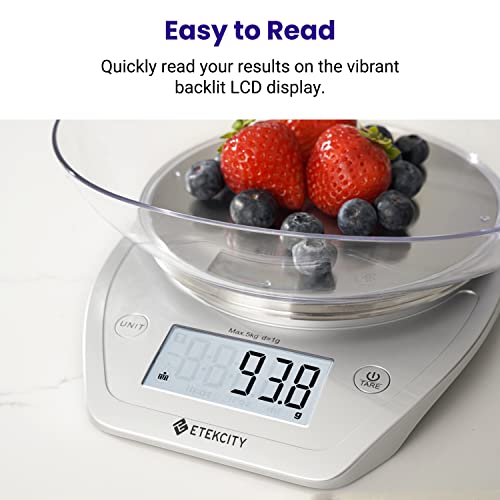 Etekcity 0.1g Food Kitchen Scale, Bowl, Digital Grams and Ounces for Weight Loss, Dieting, Baking, Cooking, and Meal Prep,...