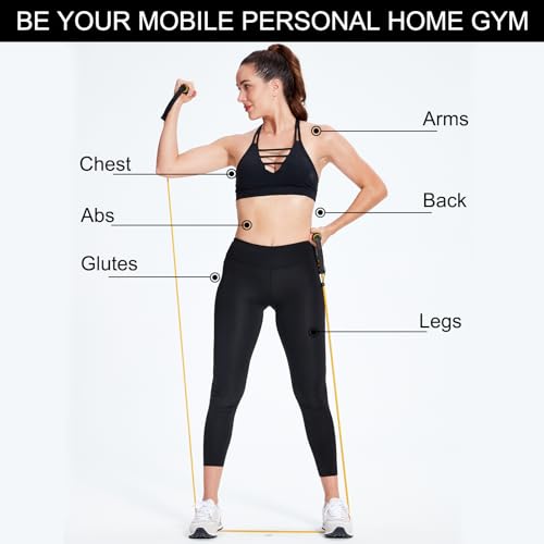 Resistance Bands with Handles, Exercise Resistance Bands, Workout Bands with Door Anchors, Adjustable Length, for Resistan...