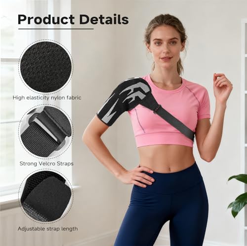 STABLIX Shoulder Brace, Rotator Cuff Support Brace for Pain Relief, Shoulder Sleeve for Preventing Strains and Dislocatio...