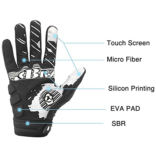 BRZSACR Skeleton Cycling Gloves Motorcycles Gloves Off-Road Vehicle MTB, Bicycle Gloves Shock Absorption Non-Slip Touch Sc...