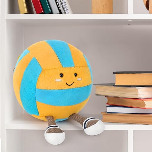 Cufoje Cute Volleyball Stuffed Animal, 11.2 inch Volleyball Stuffed Toy, Soft Volleyball Plush with Legs Sports Throw Pill...