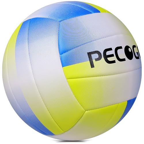 PECOGO Size 5 Volleyball - Durable PU Leather, Indoor/Outdoor. Soft Control, Great Airtightness for Training/Games. Ideal ...