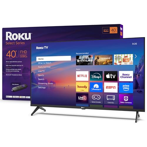Roku Smart TV 2025 – 40-Inch Select Series, 1080p Full HD TV – Roku TV with Voice Remote – Flat Screen LED Television with...