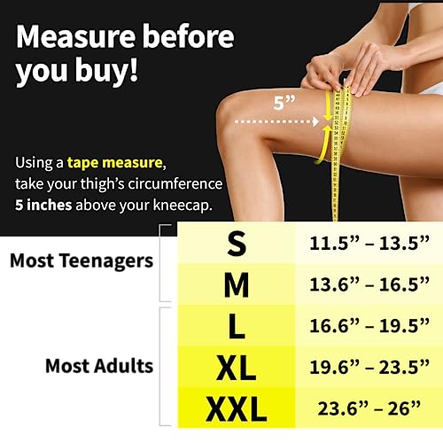 POWERLIX Knee Compression Sleeve (Pair) - Best Knee Brace for Knee Pain for Men & Women – Knee Support for Running, Basket...