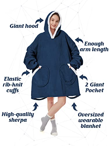 Century Star Wearable Blanket Hoodies for Women Men Sherpa Oversized Thick Cozy Fleece Soft Warm Adult Sweatshirt Hooded