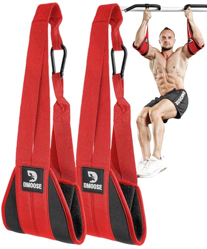 DMoose Fitness Hanging Ab Straps for Pull Up Bar & Core Strength Training - Soft Padded Exercise Straps for Ab Swing & Leg...