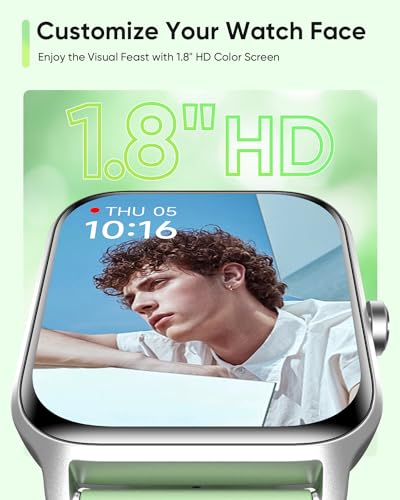 Fitpolo Smart Watch for Men Women Android, Alexa Built-in [1.8" HD Screen] IP68 Waterproof Fitness Watch Bluetooth Call fo...