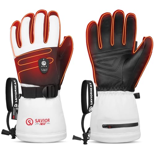 SAVIOR HEAT Heated Ski Gloves 2.0 for Men Women 7.4V 3000mAh Fast Charging Electric Rechargable Batteries 3M Thinsulate Wa...