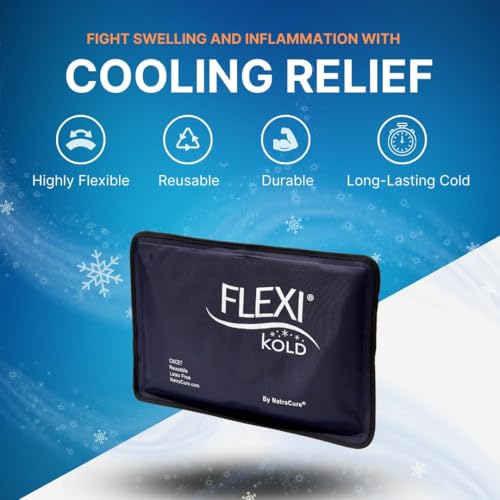 FlexiKold Gel Soft Flexible Ice Packs for Injuries - Reusable Freezer Cold Pack, Cold Compress & Cooling Gel Pad for Face,...