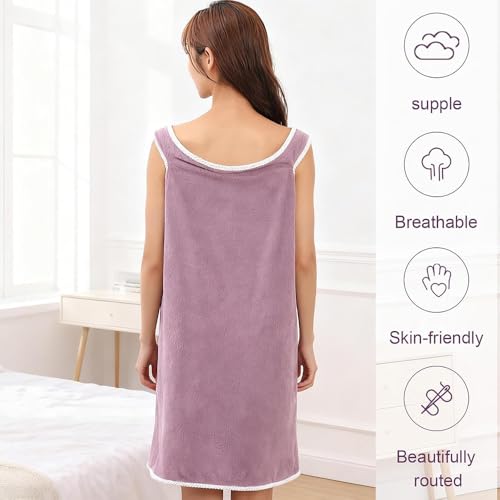 FEELNOW Plus Size Women's Wearable Shower Skirt，Wearable Halter Bath Towels for Women, Glow Wrap Towel with Straps, Water ...