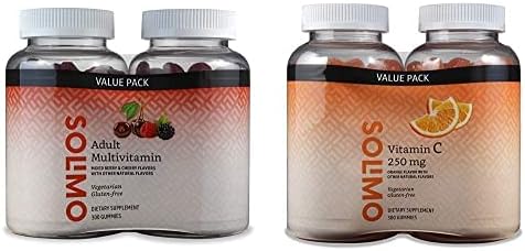 Amazon Brand - Solimo Adult Multivitamin, 150 Count (Pack of 2) & Vitamin C 250mg, 150 Count (Pack of 2) (Shipped Separately)