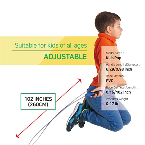 KSY Kids Jump Rope (Crystal Series) – Durable PVC Jump Rope for Kids Ages 6-12 – Lightweight, Adjustable, and Tangle-Free...
