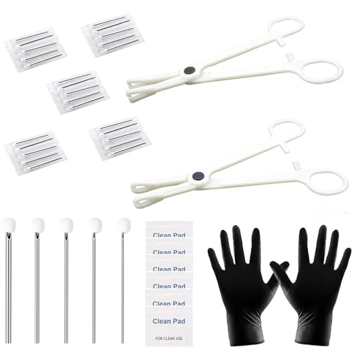 Lyuxzad Piercing Kit 35PCS Professional Piercing Kit Includeds 25PCS Mixed 12G 14G 16G 18G 20G Ear Nose Piercing Needles 2...