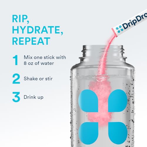 DripDrop Sugar Free Hydration Packets - Zero Classic Variety Pack - Single Serve Electrolytes Powder Drink Mix - Lemon Lim...