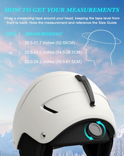 RIOROO Ski Helmet for Women Men, Safety Certified Snowboard Helmet with Shockproof ABS Hard Shell for Adults & Youth