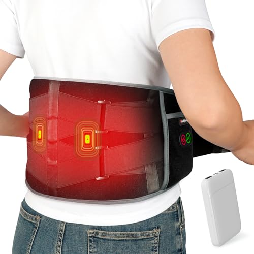 Comfytemp Cordless Heating Pad with Massager for Back, Portable Lower Back Massager FSA Eligible HSA Rechargeable Wireless...