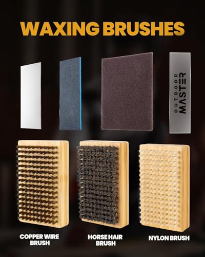 OutdoorMaster Ski Snowboard Tuning and Waxing Kit with Waxing Iron,Ski Wax,Edge Tuner,Brush,Wax Scraper,Ptex,Fixer Screw,R...
