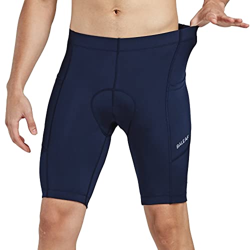 baleaf Men's Padded Bike Shorts Cycling Road Biking Riding Bicycle Cycle Wear Pockets UPF 50+ MTB Accessories Tights
