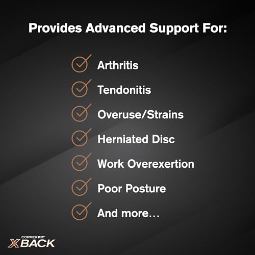 Copper Fit X-Back Brace for Lower Back Pain, Lumbar Support, Herniated Disc, Sciatica, Arthritis – Adjustable, Breathable ...
