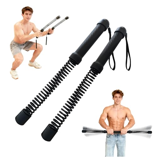 Gonideerix 2-in-1 Ropeless Battle Ropes (2-Pack), Adjustable to Resistance Training Stick – Portable Full Body Workout for...