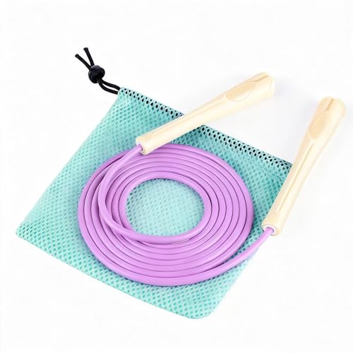 YUEDONG 5mm Adjustable Weighted Jump Rope for Women Fitness - Tangle-Free PVC Skipping Rope with Matte Frosted Ergonomic A...