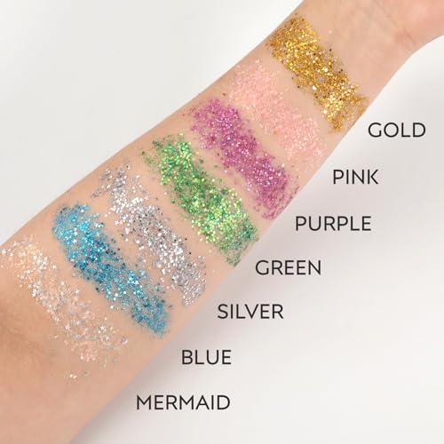 Silver Body & Face Glitter Stick,【Waterproof】【Long-Lasting】【Sparkling】 for Singer Concert Outfits, Festival Rave Mermaid A...