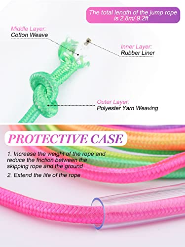 Jump Rope for Kids, Lorvain Adjustable Skipping Rope, Kids Jump Ropes with Wooden Handle for Girls Boys, Weighted Jumping ...