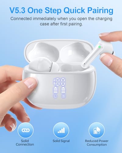 HUIFU Ear Buds Wireless Earbuds - Bluetooth Headphones 40H Playtime LED Display Deep Bass Stereo in-Ear Earphones with IPX...