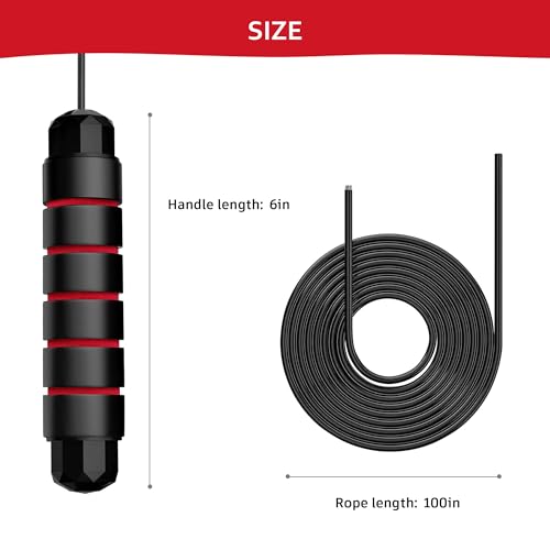 Jump Rope for Fitness, Adjustable Speed Jump Rope with Ball Bearings, Tangle-Free Skipping Rope for Women Men Kids, Durabl...