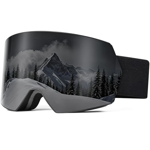 SPOSUNE Ski Goggles OTG Anti-Fog Snow Goggles for Men Women, UV400 Protection Snowboard Goggles for Skiing & Snowboarding