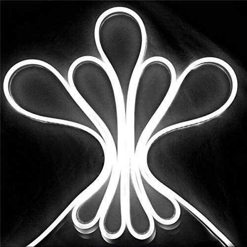 Vasten Flexible White Led Neon Flex Rope Light, Ip67 Waterproof, 8X16Mm, 5000Mm Silica Gel Tube