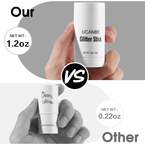 UCANBE Blue Body Glitter Stick for Singer Concerts Music Festivals, Face Glitter Makeup for Face Body Hair Eyes & Lips, Ch...