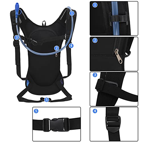 Roptat Hydration Backpack Pack with 2L Hydration Bladder - Lightweight Water Backpack Water Pouch for Women Men Running Ri...